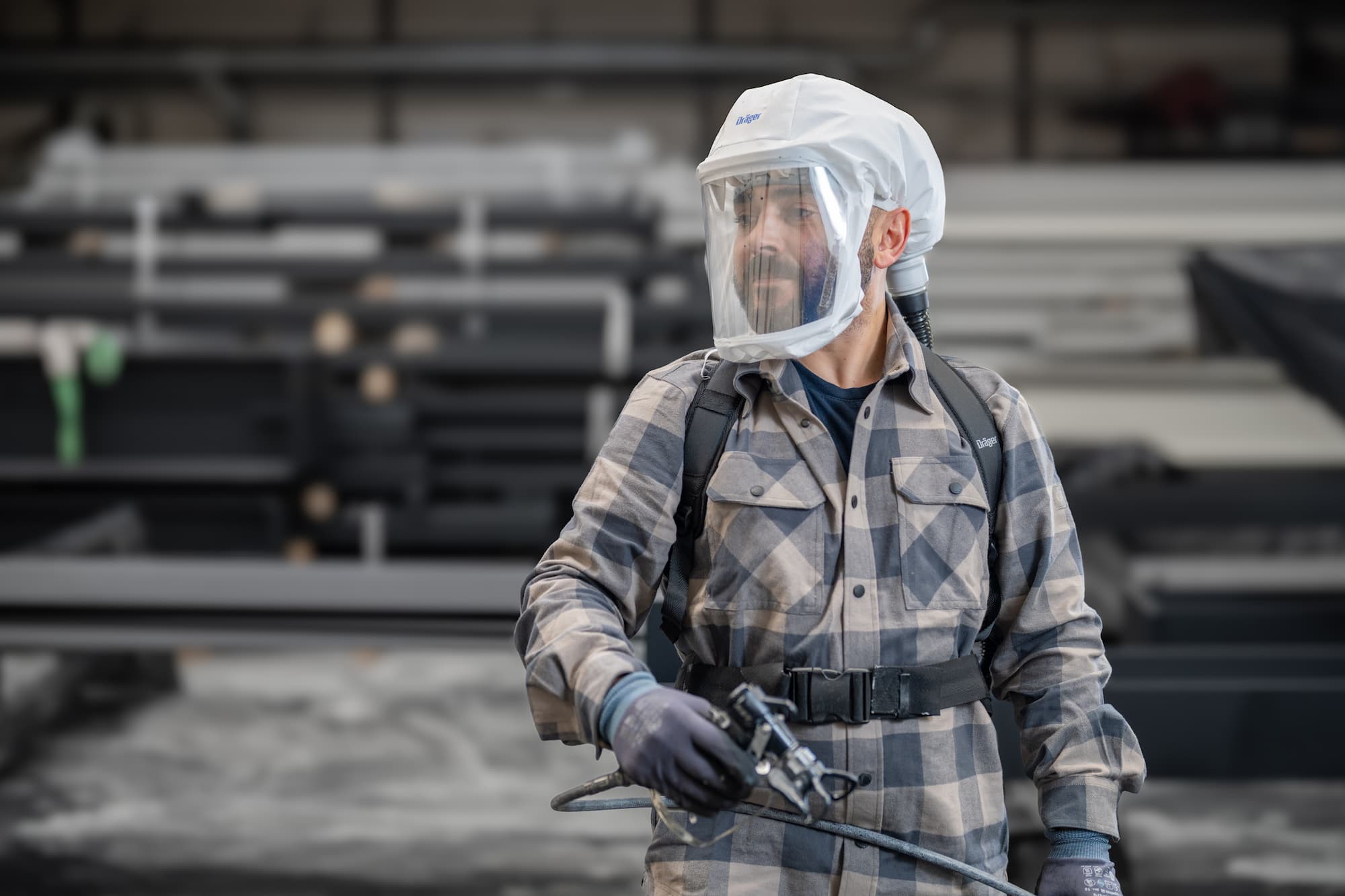 Arbeiter mit Atemschutz