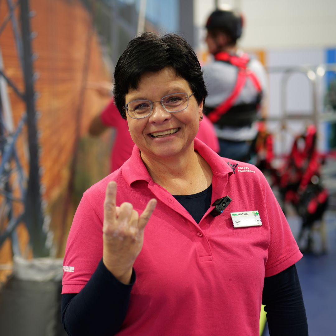 Safety Rockstar Manuela Plaßmann auf der A+A Messe 2025
